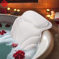 White Bath Pillow Spa 3D Mesh Bath Pillow With Suction Cup For Bathroom Tub Gel Bath Pillow