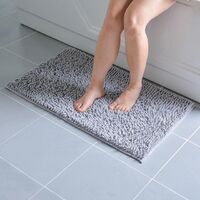 China Supplier Non Slip Bathroom Shower Mat Solid Color Chenille Quick Dry Shag Rug Bathroom