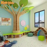 Xiair creative library kindergarten tree-shaped floor-to-ceiling decorative bookshelf stool furniture