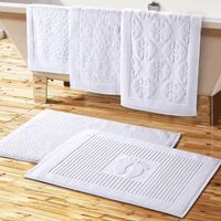 2022 Eco-Friendly Floor Towel Jacquard Free Foot Towel 100% Cotton White Hotel Bathroom Mats