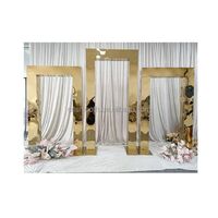 Wedding event decoration square arch metal golden mirror acrylic arch background