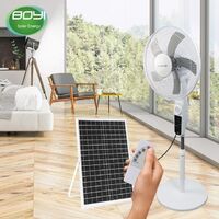 16 Inch Rechargeable Lighting Stand 12V DC Solar Fan With Remote Control