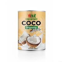 200 ml jar VINUT organic coconut cream with 17-19% fat for cooking organic coconut milk from Vietnamese manufacturers and farms