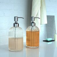 High Quality Large Large Manual Soap Dispenser Clear Glass Hand Sanitizer Bottle Container Press Empty Bottle Bathroom