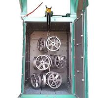 Q37 double hook wheel rim shot blasting machine