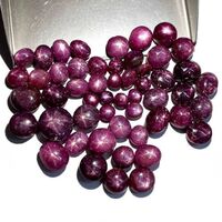 Natural Ruby Star Mixed Size Cabochon, 10 Carat Red Star Ruby Loose Gemstones, For Jewelry Making