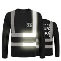 High Visibility Wholesale Reflective Safety Work Fitted Long Sleeve T-Shirts With Pockets Custom Fashion T-Shirts