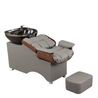 Comfortable Hot Sale Hair Salon Colorful Custom Recliner Massage Furniture Shampoo Bed Washing Chair With Bowl Shampoo Bed