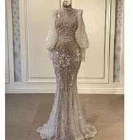 Mermaid Evening Gown 2021 Vestido De Festa Custom Long Sleeve Beaded Formal Party Dress