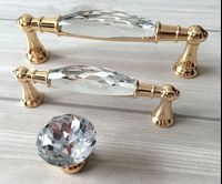 Crystal Furniture Cabinet Pulls/Crystal Drawer Pulls/Gold Crystal Rhinestone Furniture Pulls