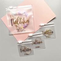 Custom Logo Earrings Necklace Packaging Zipper Bag Clear/Clear Pvc Jewelry Cosmetic Ziplock Bag