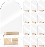 Modern Wedding Decoration Acrylic DIY Arched Table Number Sign Wooden Frame Stand Base