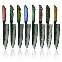 8 Inch Black Blade Hammer Japanese Steel Chef Damascus Knife