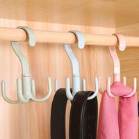 1PCS Rotating 4-Claw Multifunctional Hanger Strong Hook Tie Scarf Hanger Plastic Wardrobe Hook Shoe Rack