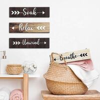 Charming Rustic Home Decor Wood Craft Sign Board Home Decor Carton Art Custom Sign BSCI Bathroom Rustic Rectangle