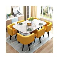 Luxury Stainless Steel Legs Marble Top Dining Table Furniture Imported Modern Living Room Chairs Dining Table Set