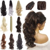 $1 Sample Gripper Ponytail Hair Extensions Synthetic Curly Brown Ponytail Hair Extensions Ponytail Wig for Women