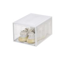 Wholesale thickened clamshell transparent plastic shoe box large stackable storage box