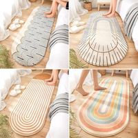 Ultra-long home bathroom floor mat super soft absorbent non-slip door mat cute flocking bedroom living room mat