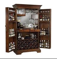 Bar cabinet wine rack with flat storage table for teak wood 37.4x19.7x70.9 inches home bar and wine cabinet furniture