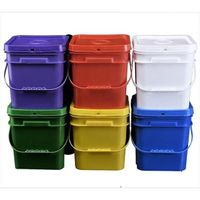 Wholesale 5 L 10 L 20 L pp thickened square trash can food storage bucket plastic bucket with lid and handle