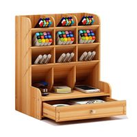 Multifunctional DIY Pen Holder Pen Holder Desk Desktop Fixed Easy to Assemble Wooden Desk Storage Rack