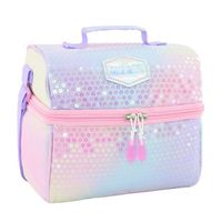 Kids Lunch Bag, Glitter Sequin Lunch Box Girl Eco Bag Leakproof Sublimation Large Simple Waterproof Pink Tote Bag