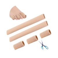 No Cut Gel Thumb Separator Corn Toe Tube Cap Silicone Finger Protector with Cloth Lining