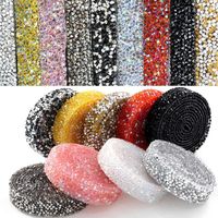 Colorful Multi Size Crystal Resin Hot Repair Rhinestone Chain Decoration DIY Wedding Bridal Dress Shiny Rhinestone Sticker Ribbon