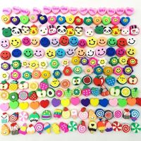 100pcs/bag Beads Love Fruit Smiley Polymer Clay Beads Jewelry Making Bracelet Necklace Hair Rope Handmade Kids Material