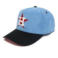 2022 hot hat design 5 panel suede blue and black baseball cap with custom logo flat embroidery and 3d bubble embroidery hat