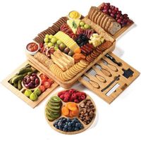 Wooden Cheese Plate with Custom Cart Tabla De Quesos Bamboo Cheese for the Kitchen