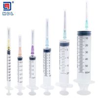 Factory direct three piece OEM medical disposable plastic syringe with Luer Slip needle