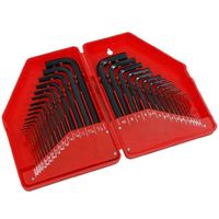30-Pack CRV Metric & Imperial SAE L Key Hand Tool Hex Wrench Box