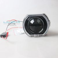 2.5 Inch OEM Retrofit Projector Lens Square Shield with LED Light Ring for Mini H1 Projector Black Shield B MW X3