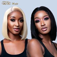 Cheap 613 Gold Bob Hd Lace Front Wig, 8-14 Inch Mink Brazilian Hair Wig, 4x4 Close Up Short Bob Wig for Black Women