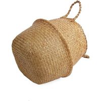 Natural Color Hot Basket Woven Seagrass Belly Basket for Plant Storage Pot Basket and Picnic Basket Wash and Food Baskets