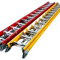 EN131 Red and Yellow FRP Ladder Aluminum and Fiberglass Telescopic Ladder