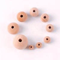 Factory Direct 8-30mm Natural Beads Beech Wood Bulk DIY Jewelry Accessories Round Wooden Beads