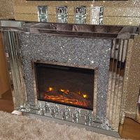 Coolbang Modern Design and Hot Sale Diamond Broken Mirror Fireplace