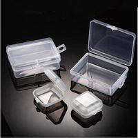 Small Square Clear Plastic Bead Storage Box with Hinged Lid for Small Items, Crafts, Jewelry