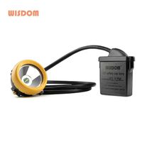 Rechargeable brightest led miner headlight lithium-ion battery 28000LUX helmet cap light KL12M portable led work light (WISDOM)