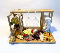 Unique Multi-Functional Kitchen Cheese Board Cutting Board for Wine and Cheese Display