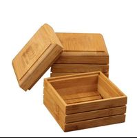 Eco-Friendly Zero Waste Natural Bamboo Soap Holder Wooden Wooden Bamboo Soap Dish With Lid