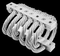 Wire rope isolator for electric shock protection