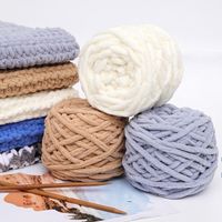 Jtnohx Soft Polyester Hand Knitting Yarn Extra Thick Chunky Woven Worsted Crochet Yarn