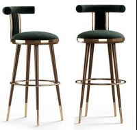 Nordic modern minimalist solid wood rotating bar stool home bar island table high bar stool