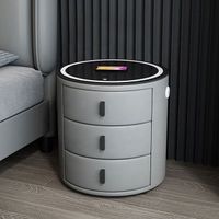 New Nordic Bedroom Smart Nightstand High Quality All Inclusive Technology with Speaker and LED Light Design