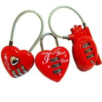 CH-015 Valentine's Day Gift Love Three-digit Heart-shaped Pull Wire Combination Red Padlock