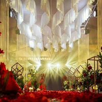 Event Party Supplies Decorative White Suspended Ceiling Wedding Mandap Curtains